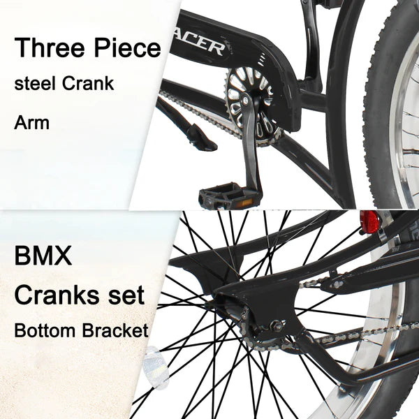 Tracer Siena GT 26'' Chopper Stretch Cruiser Fat Tire Bike with Hi-Rise Handlebars, 1 Speed/7 Speed, Multiple Colors - Chico USA, Inc.