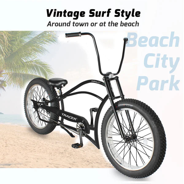 Tracer Siena GT 26'' Chopper Stretch Cruiser Fat Tire Bike with Hi-Rise Handlebars, 1 Speed/7 Speed, Multiple Colors - Chico USA, Inc.