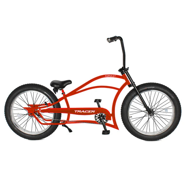 Tracer Siena GT 26'' Chopper Stretch Cruiser Fat Tire Bike with Hi-Rise Handlebars, 1 Speed/7 Speed, Multiple Colors - Chico USA, Inc.