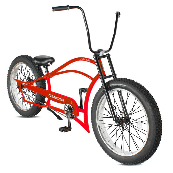 Tracer Siena GT 26'' Chopper Stretch Cruiser Fat Tire Bike with Hi-Rise Handlebars, 1 Speed/7 Speed, Multiple Colors - Chico USA, Inc.