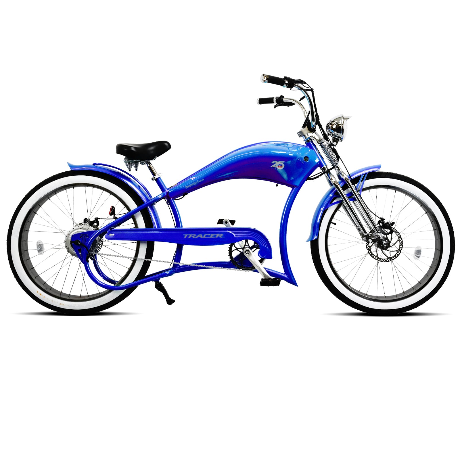 Tracer Twenty5 DS 500W Chopper Cruiser E-Bike Black/PLS