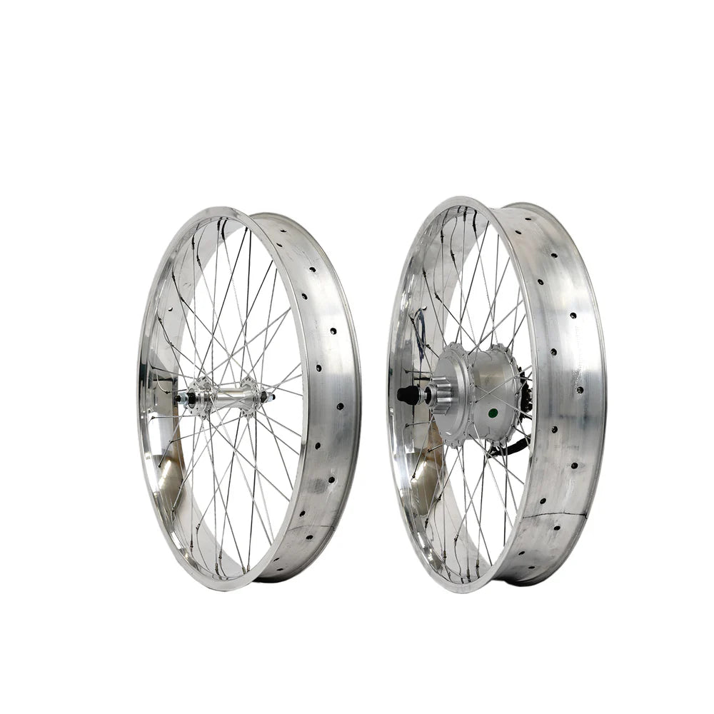 Tracer Bikes | Tracer WH-D4E263613-PL 26" Double Polished Fat Rim Wheelset with 48V 800W Motor, Disc Brake Compatible | Chico USA, Inc.