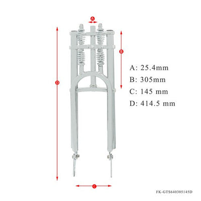 Tracer 1" Threadless Dual Springer Bike Fork Disc Brake for 26-29in 3.0 4.0 Tire - Chico USA, Inc.