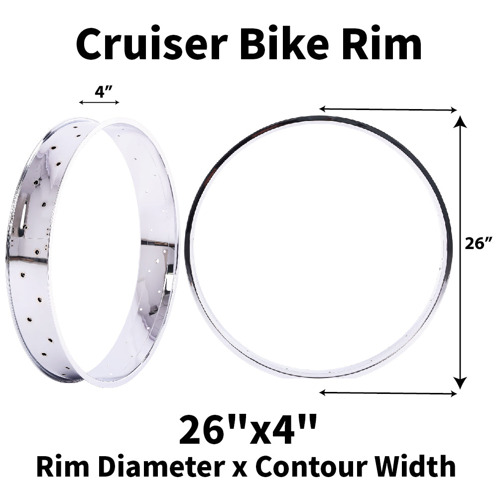 Chico RM-TR95G2636-CP 26"*3" 26"x4"x13Gx36H Mirror Chrome Fat Rims - Chico USA, Inc.