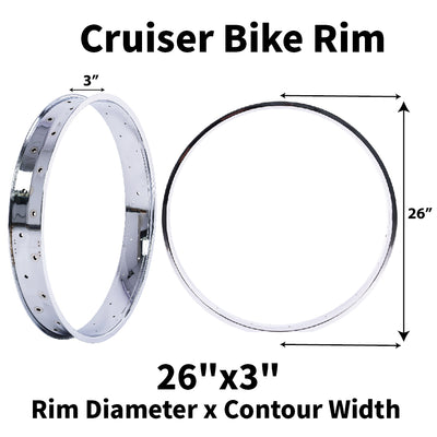 Chico RM-TR95G2636-CP 26"*3" 26"x4"x13Gx36H Mirror Chrome Fat Rims - Chico USA, Inc.