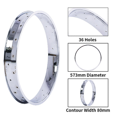 Chico RM-TR95G2636-CP 26"*3" 26"x4"x13Gx36H Mirror Chrome Fat Rims - Chico USA, Inc.