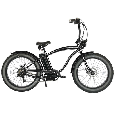 Tracer Loiter 26" Electric Cruiser Bike, 48V 800W, 7-Speed, Multiple Colors - Chico USA, Inc.