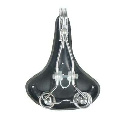 Tracer Bikes | Tracer SD-XDR5888-CP/BK Vintage Classic Genuine Leather Bike Saddle, Black/Chrome, Coil Spring Base |  Chico USA, Inc. 