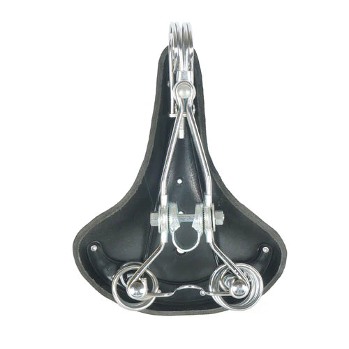 Tracer Bikes | Tracer SD-XDR5888-CP/BK Vintage Classic Genuine Leather Bike Saddle, Black/Chrome, Coil Spring Base |  Chico USA, Inc. 