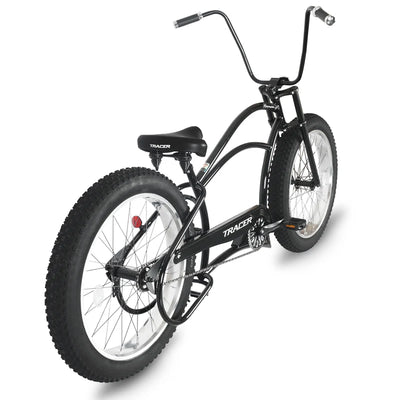 Tracer Bikes | Tracer Harman GT 26" Chopper Cruiser Bike – 26" Fat Tire Stretch Frame, Single Speed, Hi-Ten Steel, Black Matte & Black |  Chico USA, Inc. 