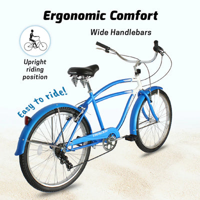Tracer Bikes | Tracer Napa Cruiser Bike 7-Speed with Comfort Saddle and Steel Fenders |  Chico USA, Inc. 