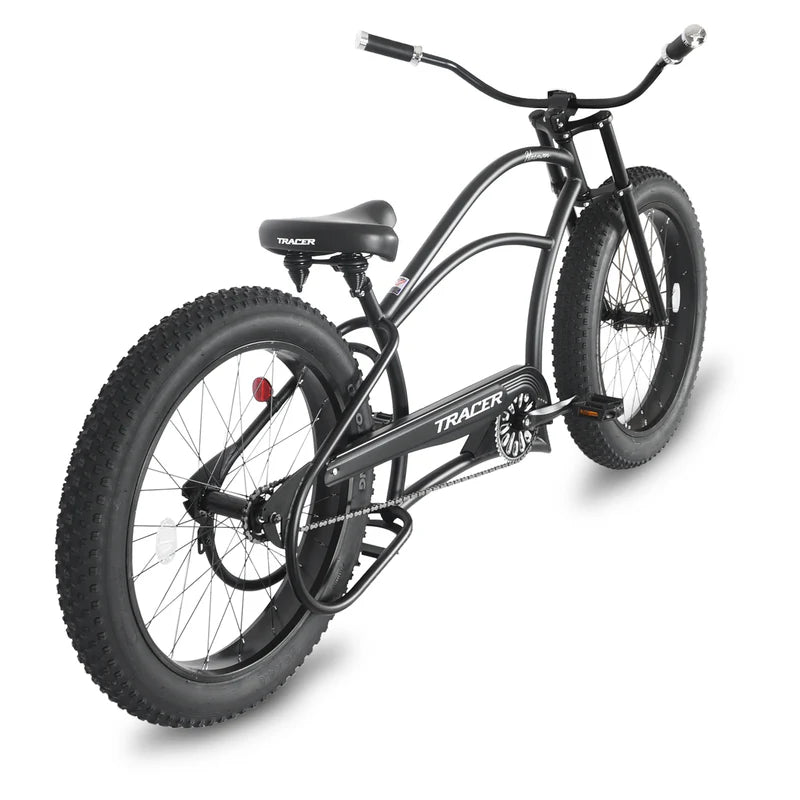 Tracer Bikes | Tracer Harman GT 26" Chopper Cruiser Bike – 26" Fat Tire Stretch Frame, Single Speed, Hi-Ten Steel, Black Matte & Black |  Chico USA, Inc. 