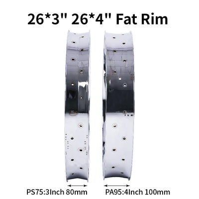 Chico RM-TR95G2636-CP 26"*3" 26"x4"x13Gx36H Mirror Chrome Fat Rims - Chico USA, Inc.