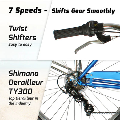 Tracer Bikes | Tracer Napa Cruiser Bike 7-Speed with Comfort Saddle and Steel Fenders |  Chico USA, Inc. 