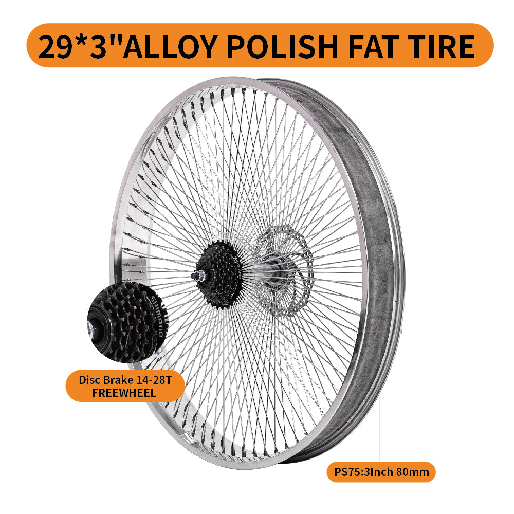 Chico WH-TR7529140D-F/R-PL Fat Rims Wheel Set for 29"*3" with 7-speed Disc Brake - Chico USA, Inc.