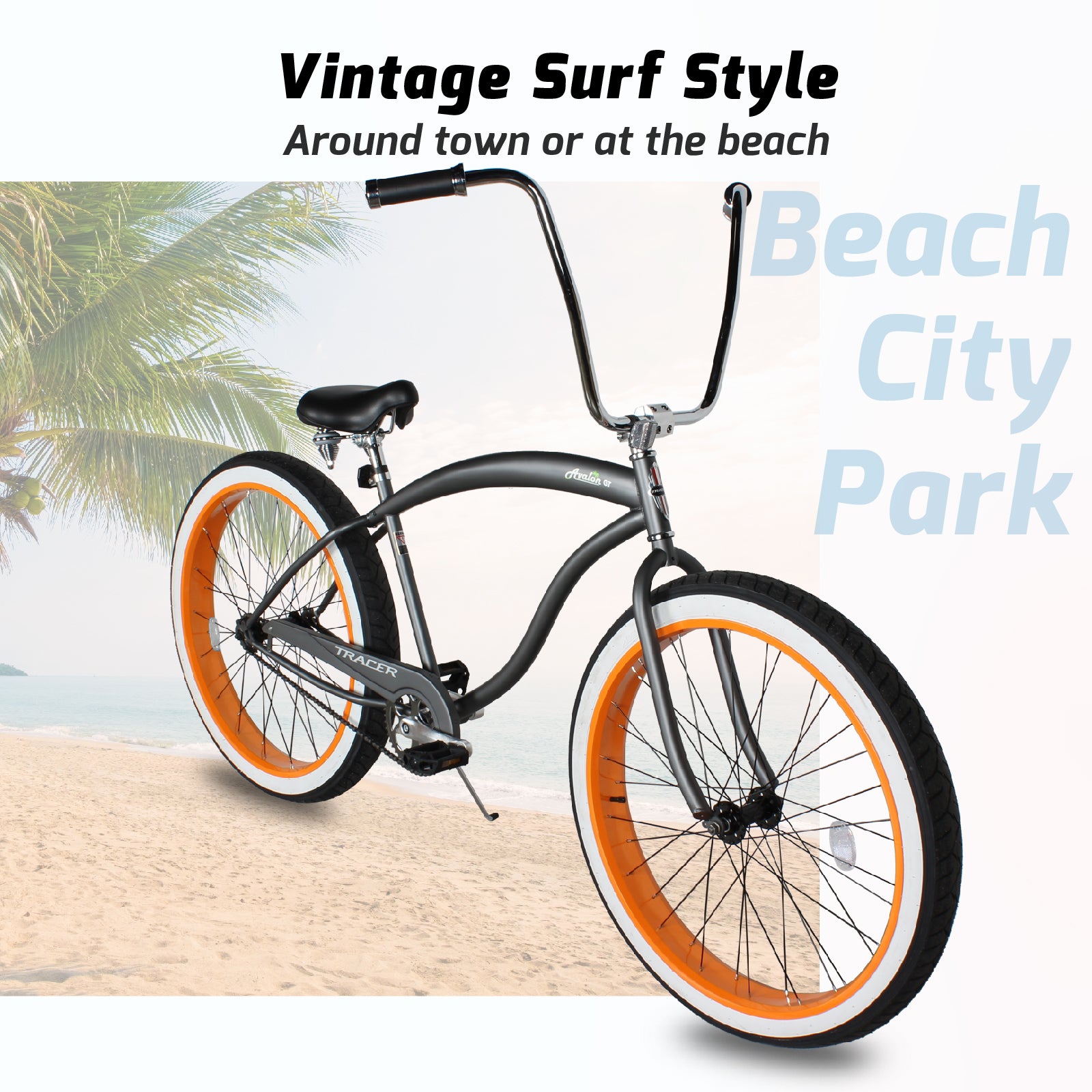 Tracer Avalon GT 29" Beach Cruiser Bike - 7-Speed & Single Speed - Chico USA, Inc.