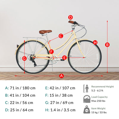 Micargi Kansas 7-Speed Vintage City Cruiser Bike with Shimano Gears - Chico USA, Inc.