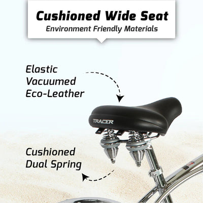 Tracer Bikes | Chrome Tracer Cheetah Vintage Stretch Cruiser Bike with Classic Springer Fork |  Chico USA, Inc. 