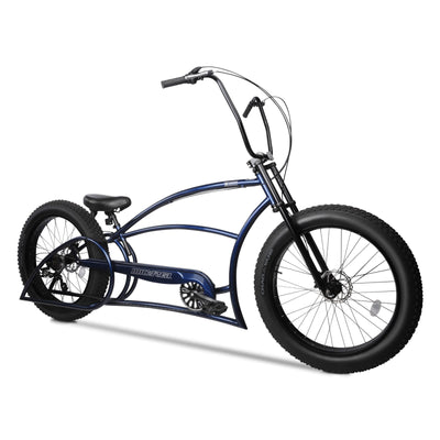 Tracer Bikes | Micargi Bombita XLE 7/GT7 Chopper Cruiser Bike, 26" Stretch Beach Cruiser, 7-Speed |  Chico USA, Inc. 