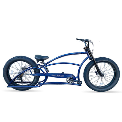 Tracer Bikes | Micargi Bombita XLE 7/GT7 Chopper Cruiser Bike, 26" Stretch Beach Cruiser, 7-Speed |  Chico USA, Inc. 
