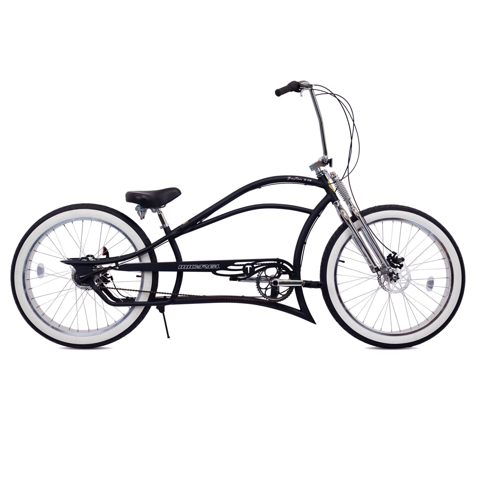 Tracer Bikes | Micargi Boston 3i DS Stretch Cruiser Bicycle, 26" Chopper Frame, 3-Speed Internal Hub |  Chico USA, Inc. 