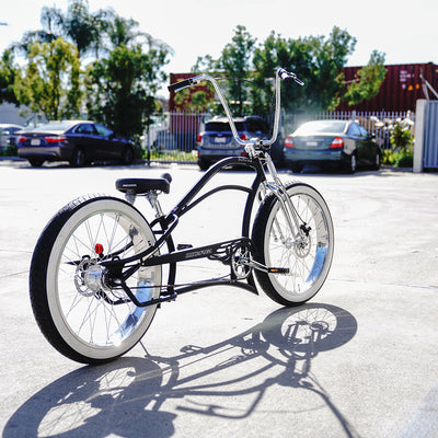 Tracer Bikes | Micargi Boston 3i DS Stretch Cruiser Bicycle, 26" Chopper Frame, 3-Speed Internal Hub |  Chico USA, Inc. 