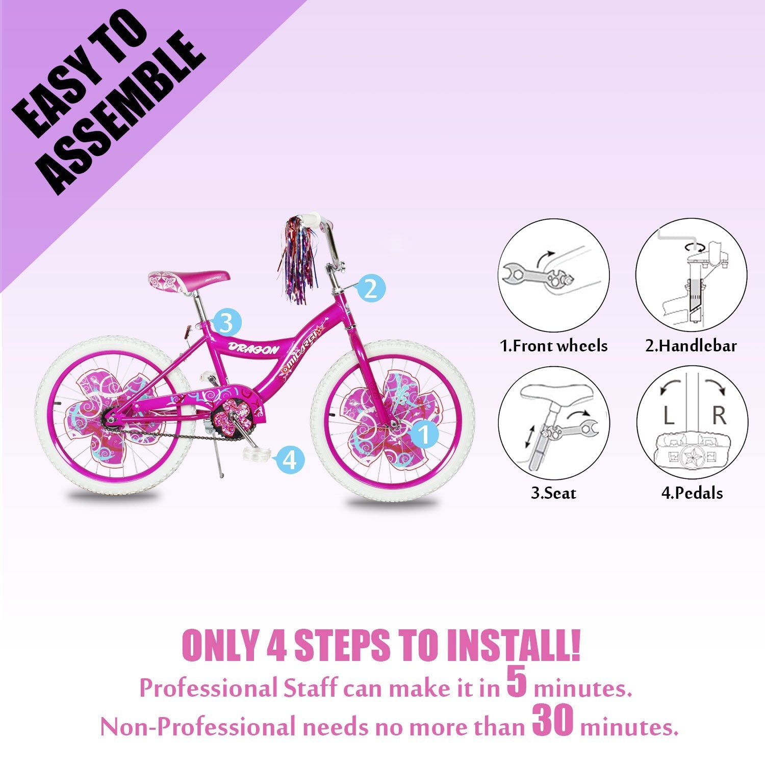 Tracer Bikes | Micargi Dragon 20" Kids Bike, Single Speed, BMX Style, Hi-Ten Steel Frame |  Chico USA, Inc. 