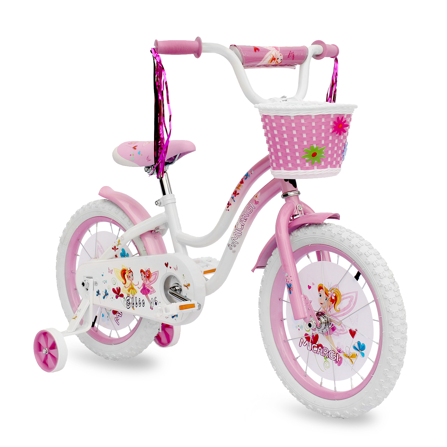 Tracer Bikes | Micargi Ellie Kids Bike, Boys and Girls Freestyle Bicycle, 16" with Training Wheels, 20" with Kickstand |  Chico USA, Inc. 