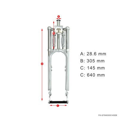 Tracer Bikes | Micargi FK-GT640305145D8 26" Over and Under Dual Spring Classical Fork for Disc Brake |  Chico USA, Inc. 