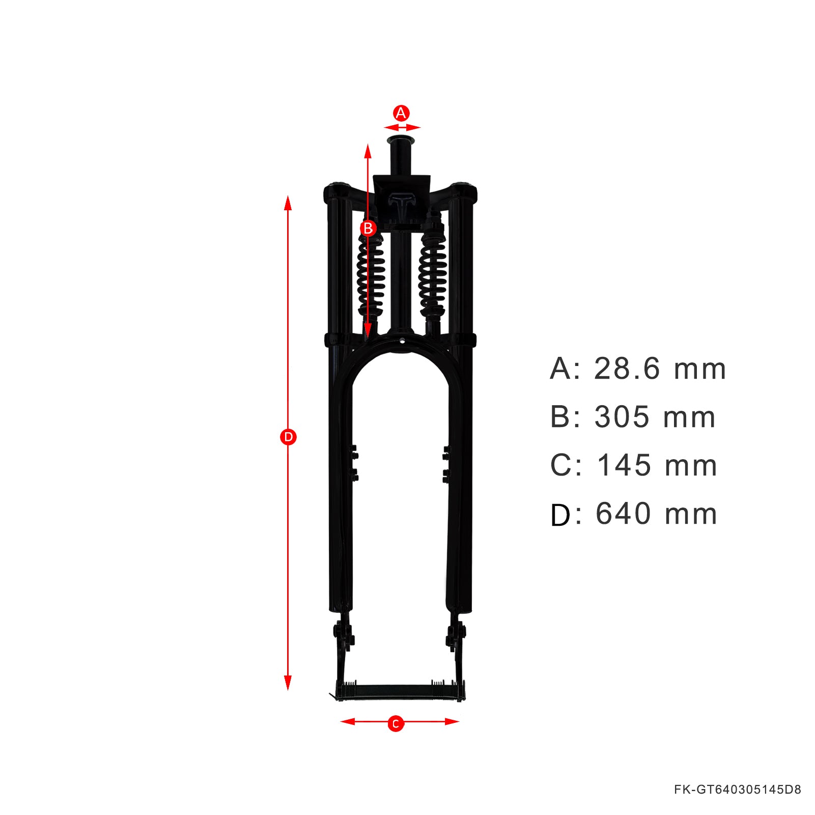 Tracer Bikes | Micargi FK-GT640305145D8 26" Over and Under Dual Spring Classical Fork for Disc Brake |  Chico USA, Inc. 