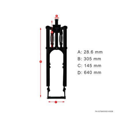 Tracer Bikes | Micargi FK-GT640305145D8 26" Over and Under Dual Spring Classical Fork for Disc Brake |  Chico USA, Inc. 