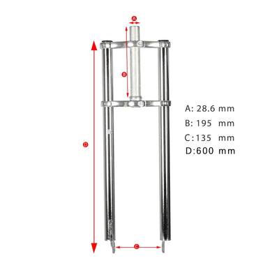 Tracer Bikes | Micargi FK-TP62218135D8 26" Chopper Bike Triple Tree Aluminum Crown Disc Brake Fork |  Chico USA, Inc. 