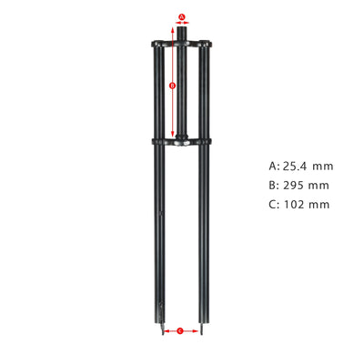 Tracer Bikes | Micargi FK-TP80300102D Triple Tree Fork, 25.4mm Steerer Diameter, Disc Brake Compatible |  Chico USA, Inc. 