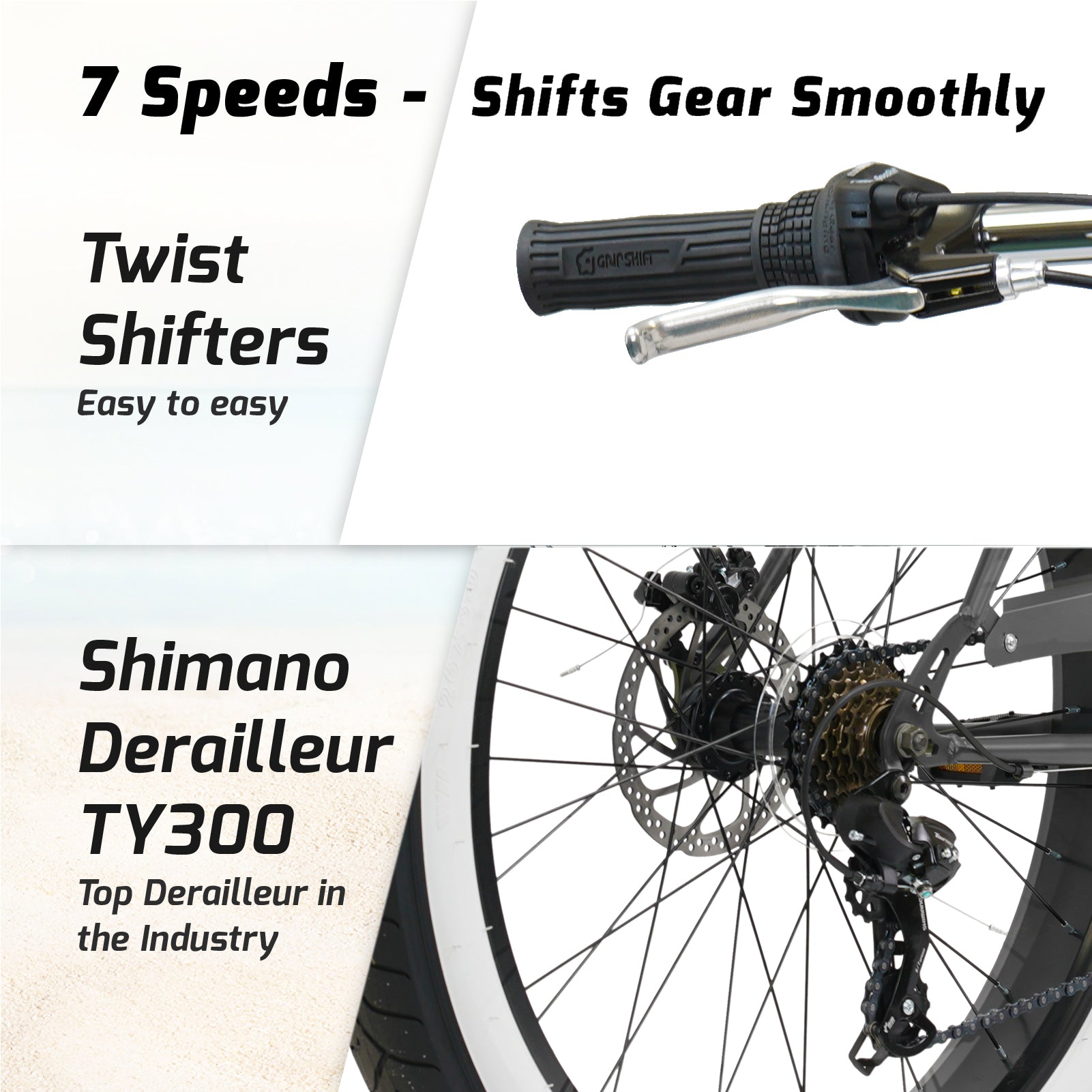 Tracer Bikes | Micargi Largo GT7 26" Beach Cruiser Bike, 7-Speed |  Chico USA, Inc. 