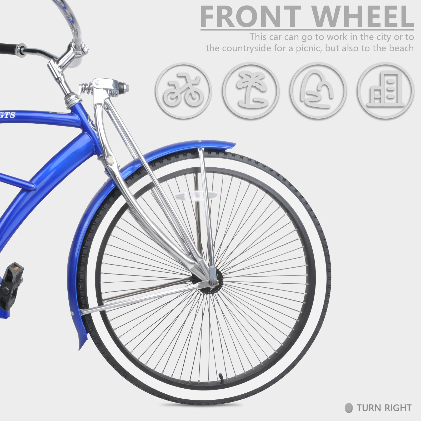 Tracer Bikes | Micargi Mustang GTS Cruiser Bike in Matte Black with Shimano Nexus 3-Speed |  Chico USA, Inc. 