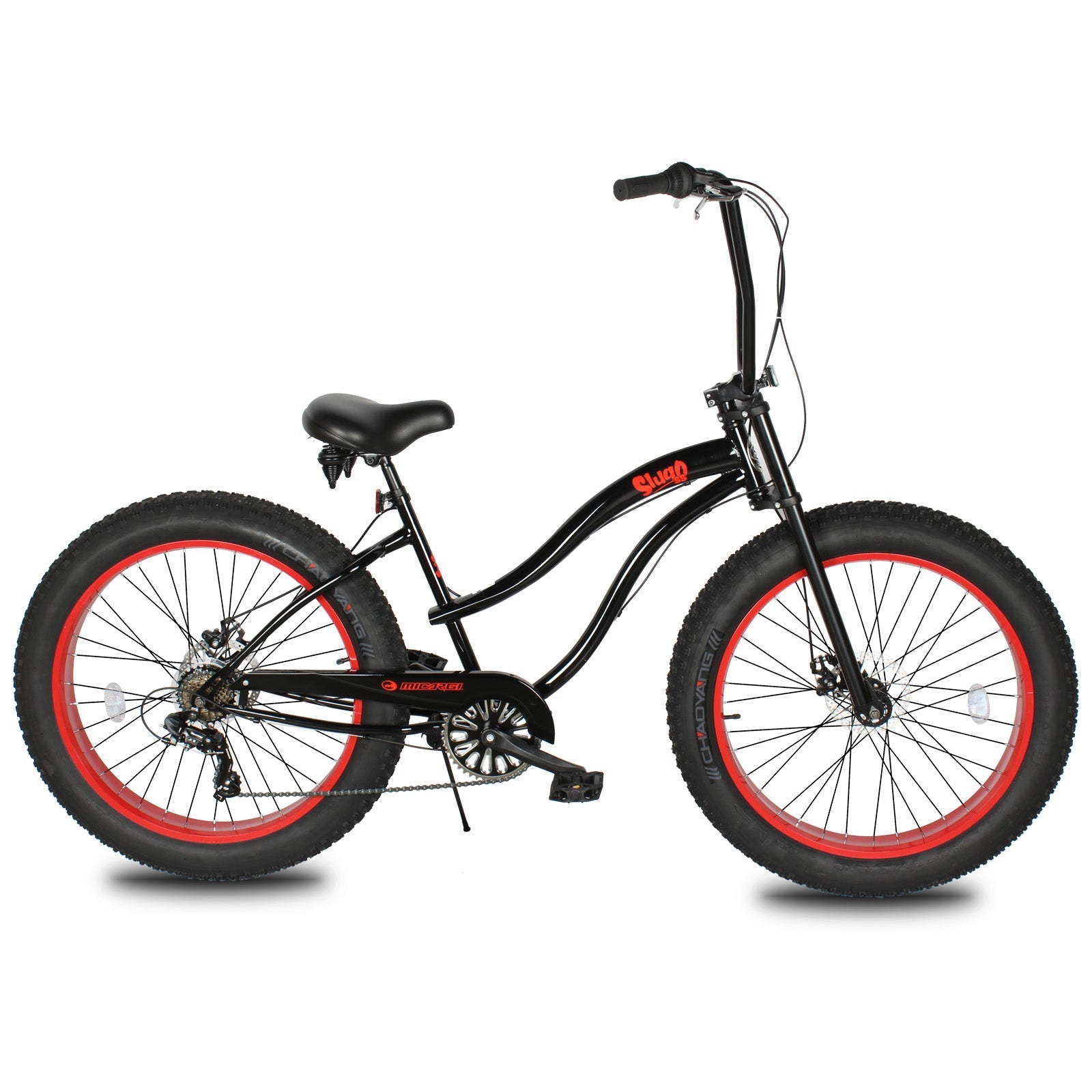 Tracer Bikes | Micargi Slugo SS 26" Beach Cruiser Bike with Shimano 7-Speed Disc Brakes and FAT Tires |  Chico USA, Inc. 