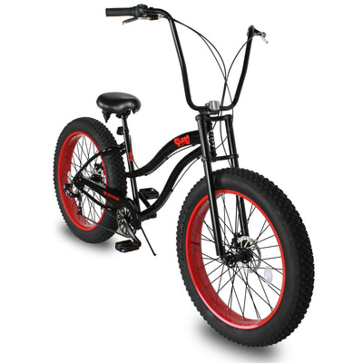 Tracer Bikes | Micargi Slugo SS 26" Beach Cruiser Bike with Shimano 7-Speed Disc Brakes and FAT Tires |  Chico USA, Inc. 