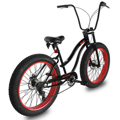 Tracer Bikes | Micargi Slugo SS 26" Beach Cruiser Bike with Shimano 7-Speed Disc Brakes and FAT Tires |  Chico USA, Inc. 