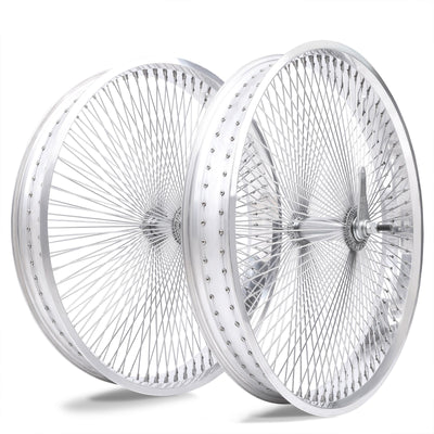 Tracer 26''x3.0 Fat Rim Wheelset,Aluminum,Polish,for Disc Brake,140 Holes