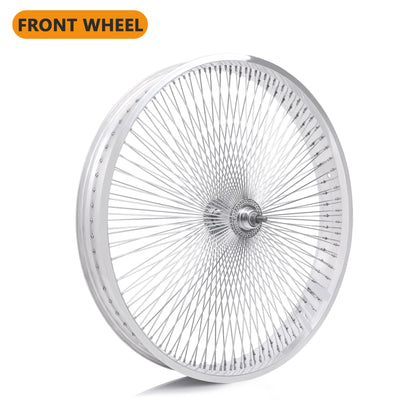 lowrider bicycle rims 26 Tracer 26''x3.0 Fat Rim Wheelset,Aluminum,Polish,for Disc Brake,140 Holes
