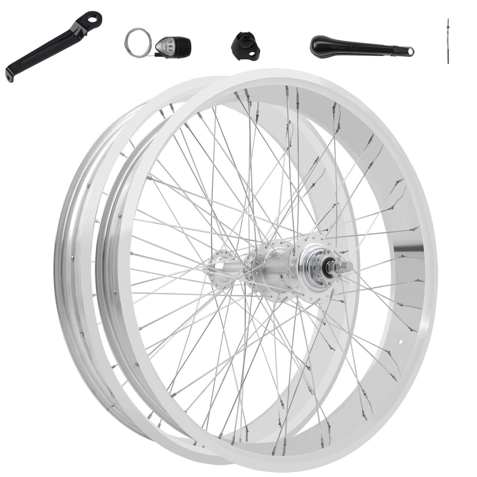 Tracer Bikes | Micargi WH-TR952636RK3 26"x4.0 Alloy Fat Rims Wheel Set, 3-Speed, Disc Brake |  Chico USA, Inc. 