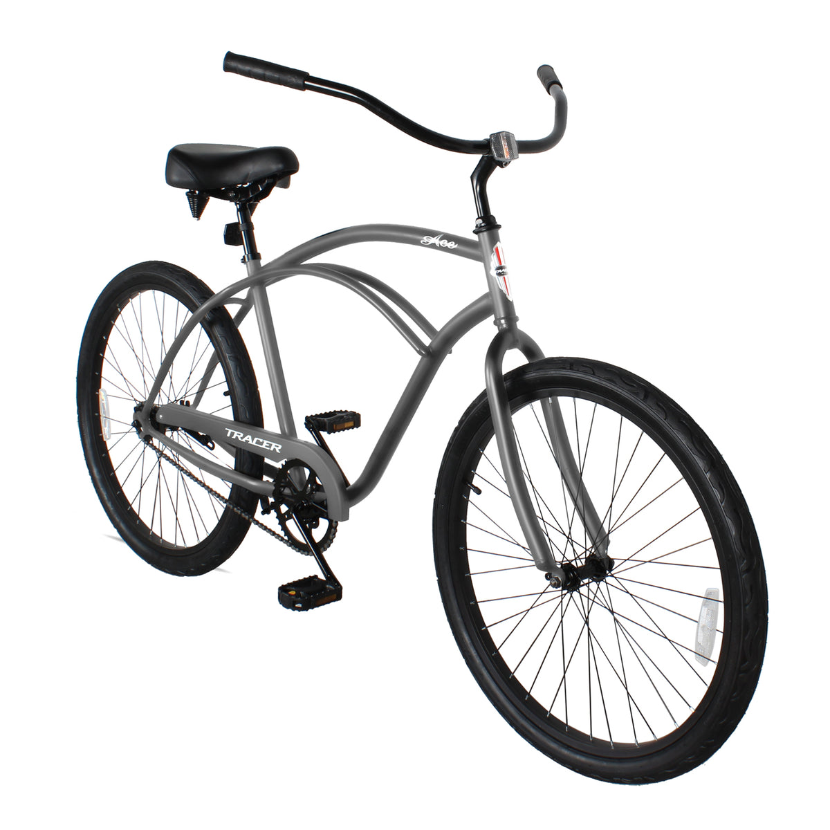 Tracer Bikes | Tracer ACE 26" Beach Cruiser Bike for Men, Single Speed, Hi-ten Steel Frame, Black, 26" Tires |  Chico USA, Inc. 