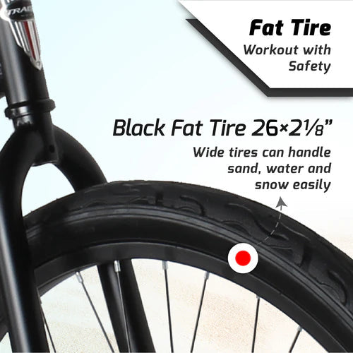 Tracer Bikes | Tracer ACE 26" Beach Cruiser Bike for Men, Single Speed, Hi-ten Steel Frame, Black, 26" Tires |  Chico USA, Inc. 