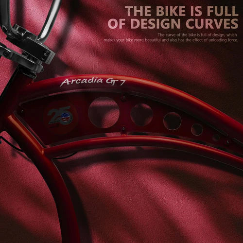 Tracer Bikes | Tracer Arcadia GT7 26" Chopper Cruiser Stretch Bike 7 Speed, Hi-ten Steel Frame |  Chico USA, Inc. 