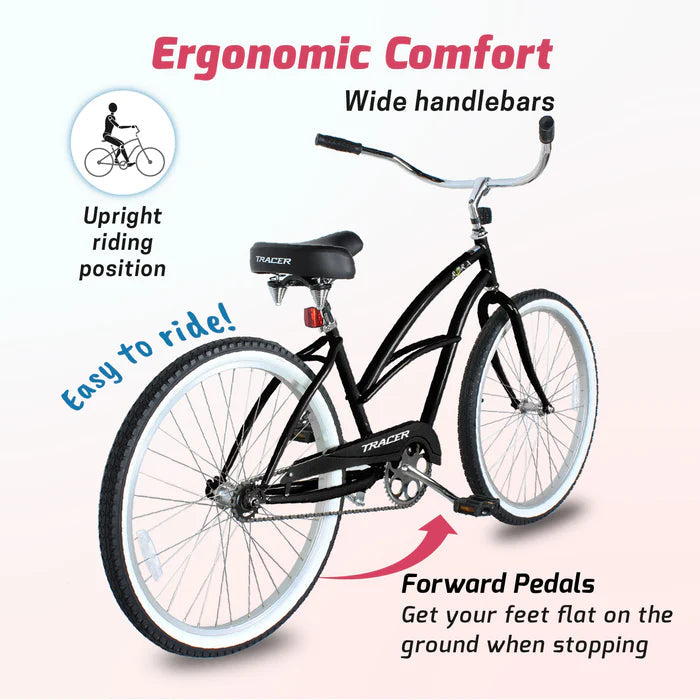 Tracer Bikes | Tracer Bora 26" Female Beach Cruiser Bike, Coaster Brake, Single Speed, Multiple Colors |  Chico USA, Inc. 