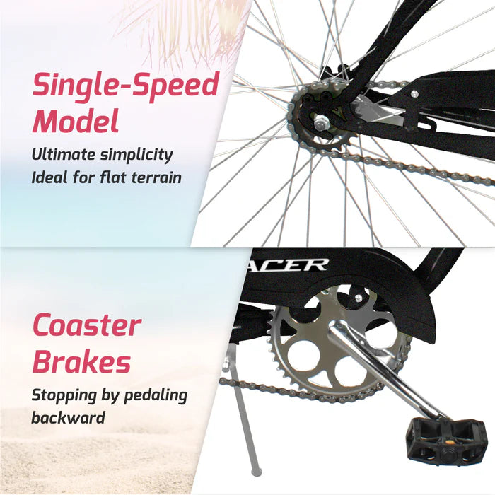 Tracer Bikes | Tracer Bora 26" Female Beach Cruiser Bike, Coaster Brake, Single Speed, Multiple Colors |  Chico USA, Inc. 