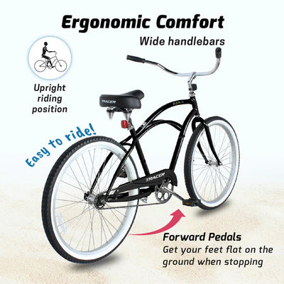Tracer Bikes | Tracer Bora 26" Male Beach Cruiser Bike, Coaster Brake, Single Speed, Multiple Colors |  Chico USA, Inc. 