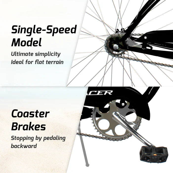 Tracer Bikes | Tracer Bora 26" Male Beach Cruiser Bike, Coaster Brake, Single Speed, Multiple Colors |  Chico USA, Inc. 