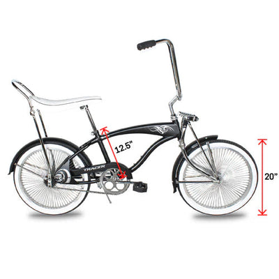 Tracer Bikes | Tracer Hyena Classic Beach Lowrider Bike with 20" Wheels and Banana Seat, Single Speed |  Chico USA, Inc. 
#color_mattle-black