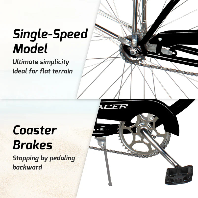 Tracer Bikes | Tracer NOVA 26" Beach Cruiser Bike Single Speed with Moon-Type Handlebar and KT Coaster Brake for Men |  Chico USA, Inc. 